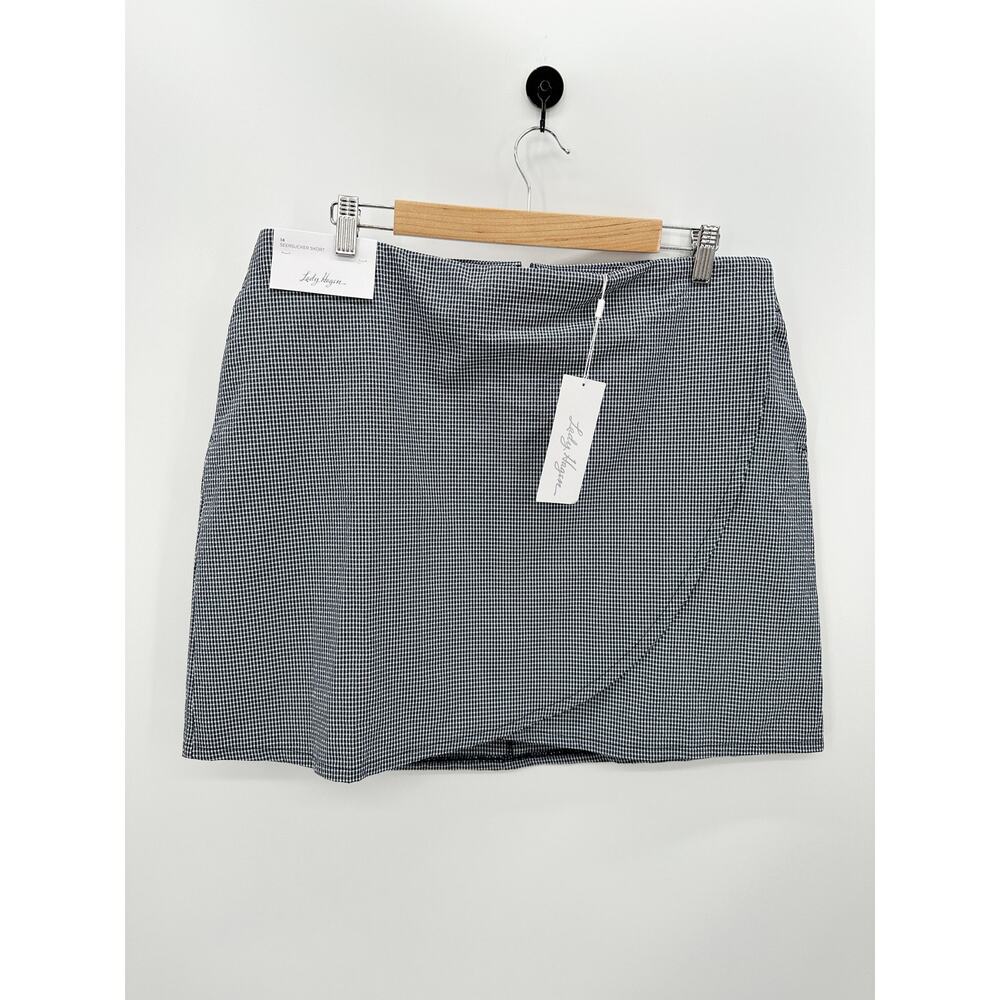 Lady Hagen Skort Women 14 NWT White Navy Blue Seer Sucker Breathable Golf
